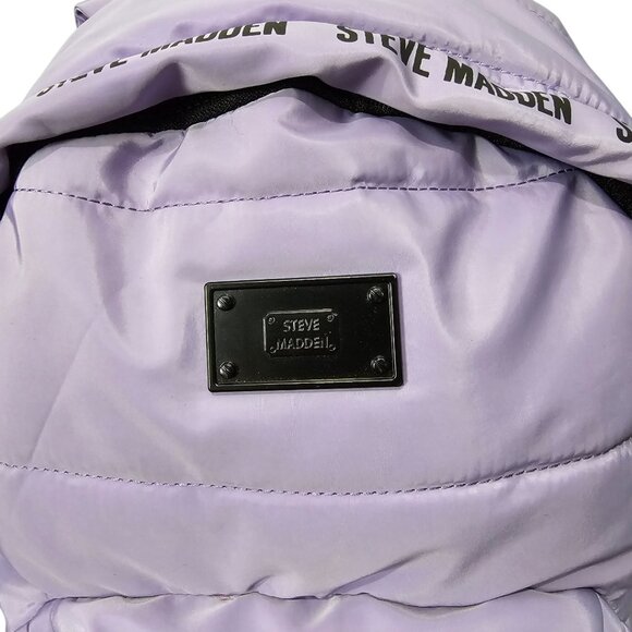 Steve Madden Bariaa Wild Nylon Padded Large Satchel Purple Backpack - Picture 2 of 12